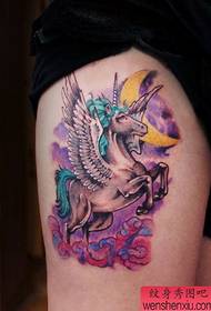 girl's leg good-looking unicorn tattoo pattern