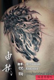 male chest classic popular black and white unicorn tattoo pattern