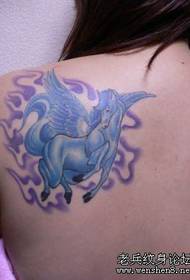 beauty shoulder color unicorn wings tattoo pattern