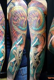 Цвят на ръката цвят татуировка феникс