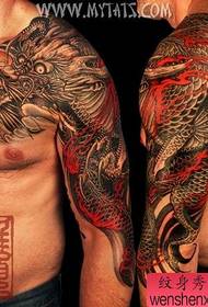 tatoegeringpatroon vir sjaal: 'n super oorheersende sjaal Dragon tattoo patroon  150274 @ 'n super-oorheersende sjaaldraak oor die skouerdraak-tatoeëringspatroon