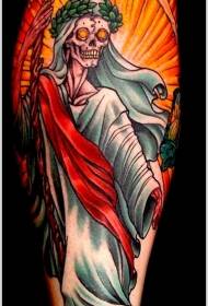 bog smrti i lovorov vijenac u platnu Tattoo pattern