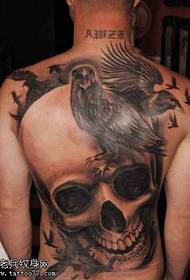 Back Crow Tattoo Pattern