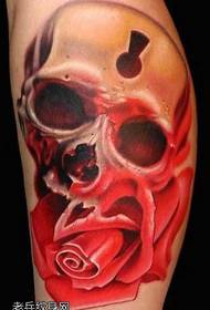 pattern ng tattoo ng red red horror skull na tattoo