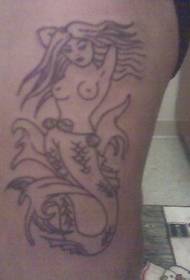 arm simple line mermaid tattoo picture