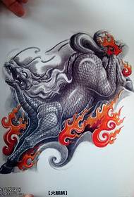 modello di tatuaggio tradizionale unicorno