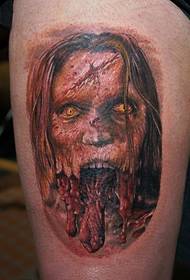 Modèle de tatouage de roi de zombie terroriste