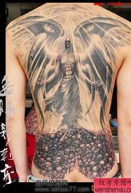 супер красив пълен гръб ангел крила татуировка модел