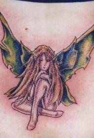sad blond fairy tattoo pattern