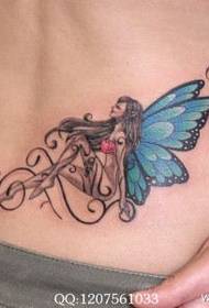 modèle de tatouage ailes elf de belle taille de fille