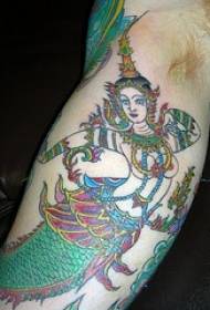 Indisk stil havfrue tatoveringsmønster