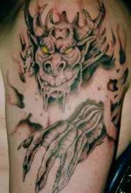 Paholaisen ja ihon kyynel tatuointikuvio