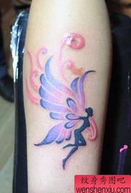 arm a colorful elf wing tattoo pattern