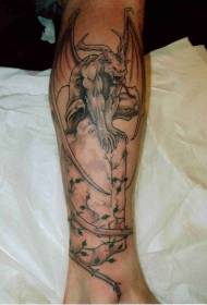 рисунок татуировки горгульи плюща ноги и надгробной плиты