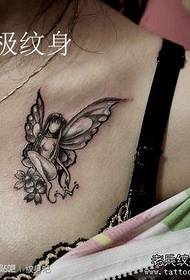a beautiful and beautiful elf tattoo pattern on the chest 151906-girls waist beautiful A fairy wing tattoo pattern
