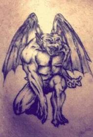 ramena siva ogromna slika gargoyle tetovaža