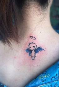 girl likes totem angel tattoo pattern