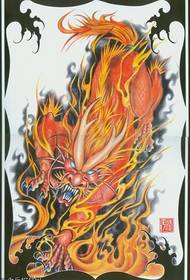 ein dominierendes Feuer-Einhorn-Tattoo-Muster