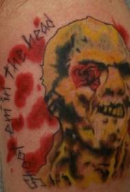 Cool Yellow Zombie Tattoo Qaababka