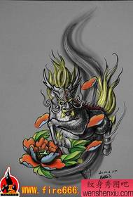 Lotus Unicorn tatuaje eredu tradizionala