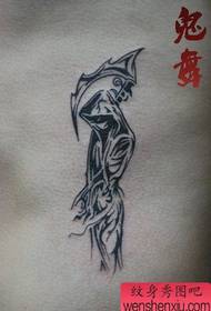 male side waist cool totem death tattoo pattern