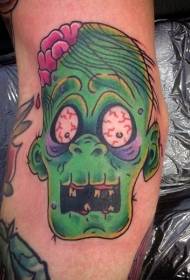 leggeru moddu di tatuaggio di zombie spaventosu
