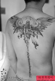 mannelijk terug klassiek populair engelenvleugels tattoo patroon
