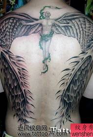 cool back angel wings tattoo pattern