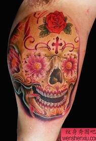 bo patrón de tatuaxe de flores europeas e americanas