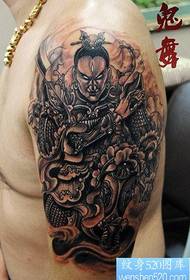 arm super stilig och dominerande Erlang Shen Yang tatueringsbild