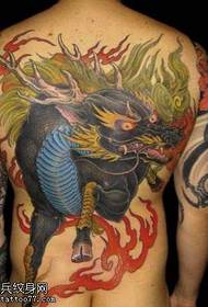 back black unicorn tattoo pattern