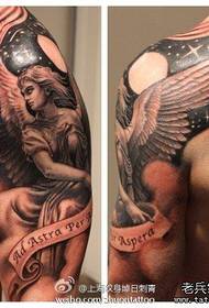 arm classic realistic angel tattoo pattern