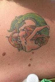barva krku mořská panna jíst ocas tetování vzor