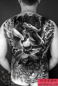 Модел на татуировка с пълен гръб Lucky God Beast