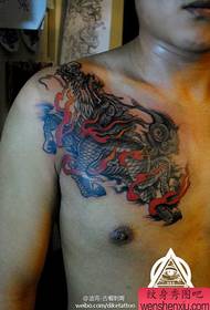 male front chest classic unicorn tattoo pattern