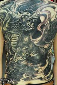 full back black ash ancient unicorn tattoo pattern