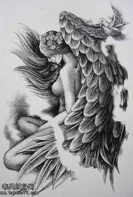 Manuscript Angel Tattoo Pattern