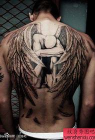 male back klasikong cool na mga angel wing pattern ng tattoo
