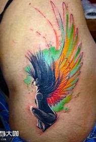 Leg Angel Color Tattoo Pattern