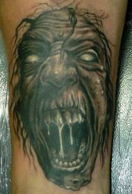Patrón de tatuaje de zombie malvado