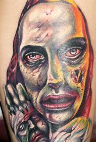 Keistas Zombie spalvos tatuiruotės raštas