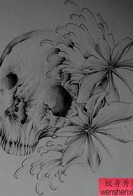 skull tattoo pattern: skull flower tattoo tattoo picture