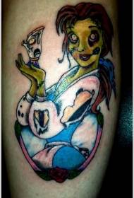 Zombie Style Fairy Cinderella Creeper Tattoo patrón