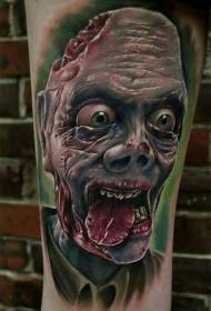 Horror Style Scary Zombie Tattoo Patroon