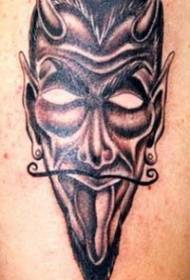 Longhorn Devil Mask Tattoo Pattern