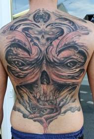 full back large demon tattoo pattern