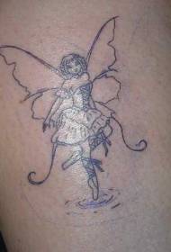 Patró de tatuatge en línia negra elf de ballet