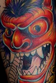 Colored Chinese Ghost Demon Tattoo Pattern