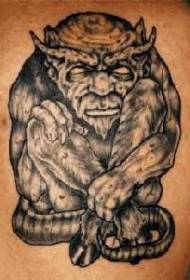 Matanda na Wolf Devil Tattoo Pattern