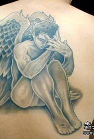 ຮູບແບບການສັກຢາຫລັງສັກ: Back Angel Tattoo Pattern Picture Classic